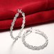 Wholesale Classic Trendy Silver Round twist shape Hoop Earring For Women Lady Best Gift Fashion Charm Engagement Wedding Jewelry TGHE036 3 small