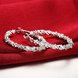 Wholesale Creative Shiny Silver Color Hoop Earrings for Women Girl Party wedding Jewelry Gifts TGHE037 3 small