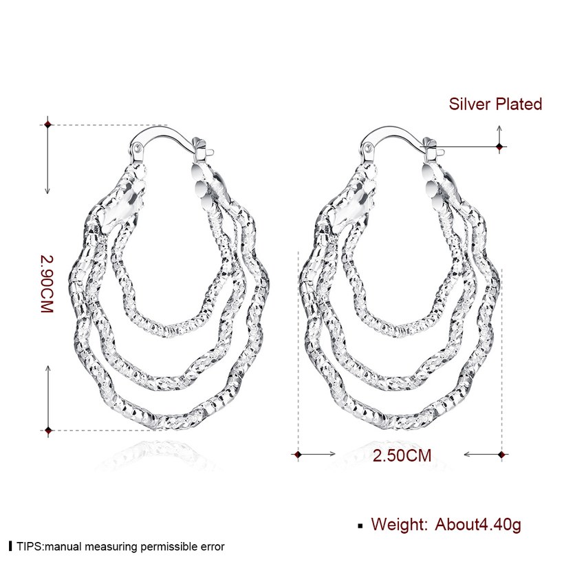 Wholesale Classic Silver plated Round Hoop Earring for Women whirl wave fashion jewelry wholesale Ear Accessories TGHE046 0