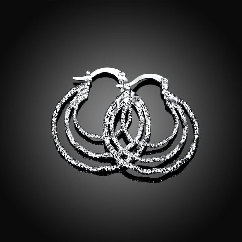 Wholesale Classic Silver plated Round Hoop Earring for Women whirl wave fashion jewelry wholesale Ear Accessories TGHE046 1