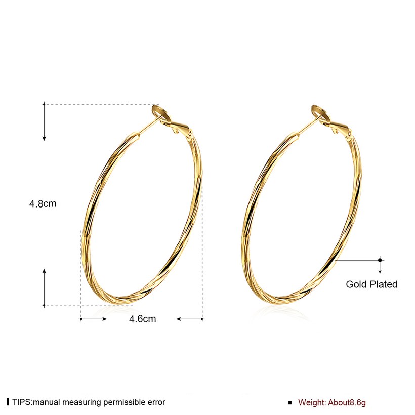 Wholesale New arrival 24K Gold Color Earrings For Women simple Trendy Round Statement Earrings Fashion Party Jewelry Gift TGHE051 0