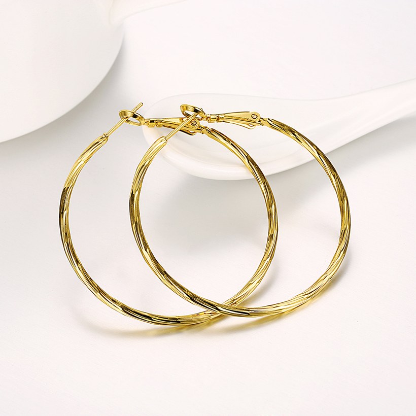 Wholesale New arrival 24K Gold Color Earrings For Women simple Trendy Round Statement Earrings Fashion Party Jewelry Gift TGHE051 1