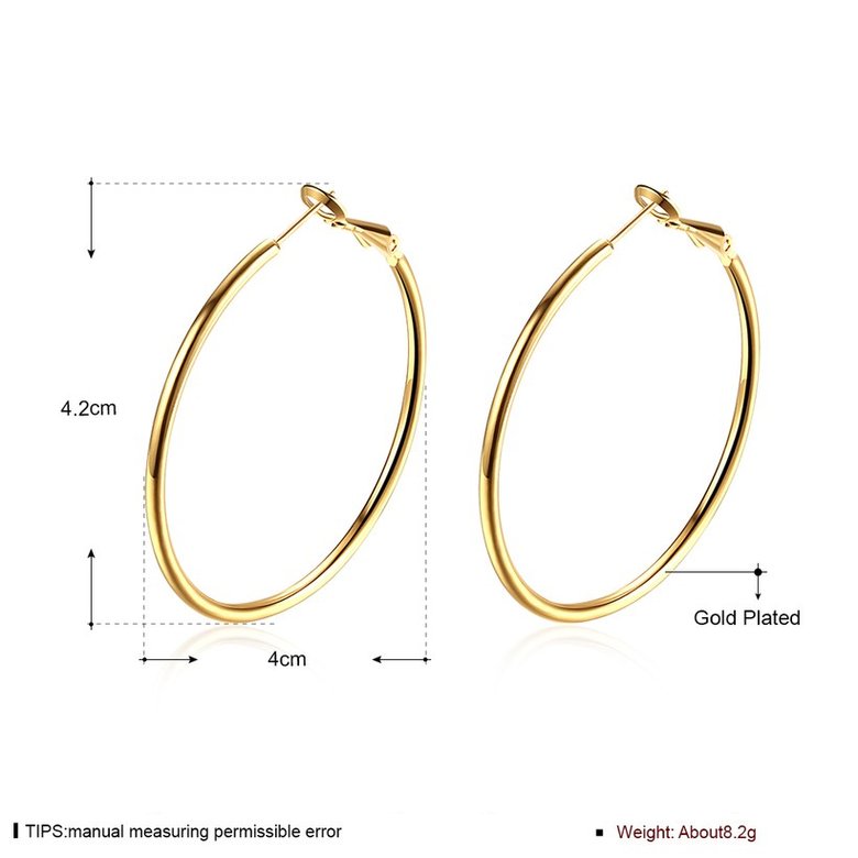 Wholesale New arrival 24K Gold Color Earrings For Women simple Trendy Round Statement Earrings Fashion Party Jewelry Gift TGHE052 0