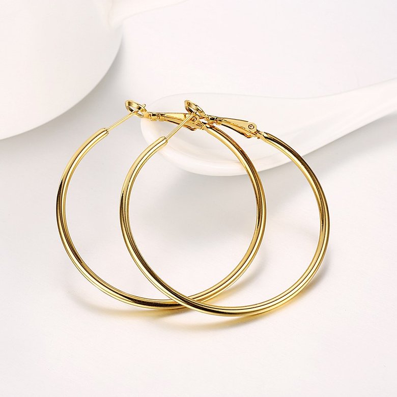 Wholesale New arrival 24K Gold Color Earrings For Women simple Trendy Round Statement Earrings Fashion Party Jewelry Gift TGHE052 2