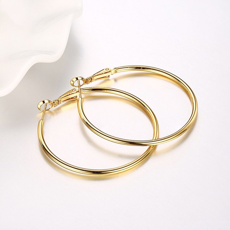 Wholesale New arrival 24K Gold Color Earrings For Women simple Trendy Round Statement Earrings Fashion Party Jewelry Gift TGHE052 3