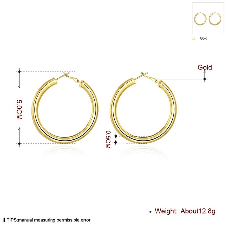 Wholesale New arrival 24K Gold Color Earrings For Women simple Trendy Round Statement Earrings Fashion Party Jewelry Gift TGHE053 0