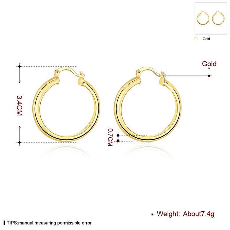 Wholesale New arrival 24K Gold Color Earrings For Women simple Trendy Round Statement Earrings Fashion Party Jewelry Gift TGHE054 0