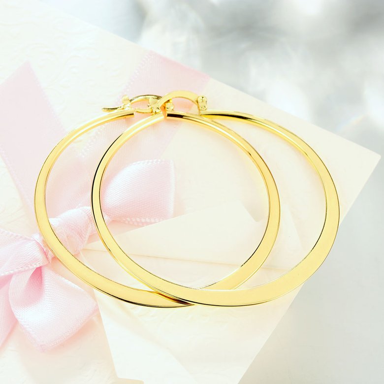 Wholesale New arrival 24K Gold Color Earrings For Women simple Trendy Round Statement Earrings Fashion Party Jewelry Gift TGHE055 2