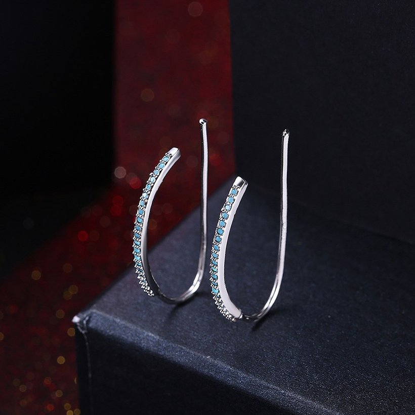 Wholesale Fashion Platinum U shape Kallaite Dangle Earring unique elegant OL stytle jewelry TGNSE012 0