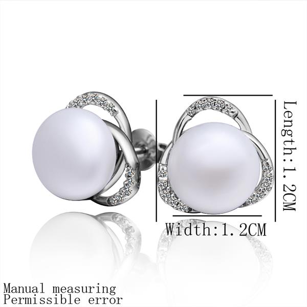 Wholesale Fashion wholesale jewelry China Platinum Pearl Stud Earring  Simpl Elegant Accessories Wedding Party Anniversary Gift  TGPE008 0