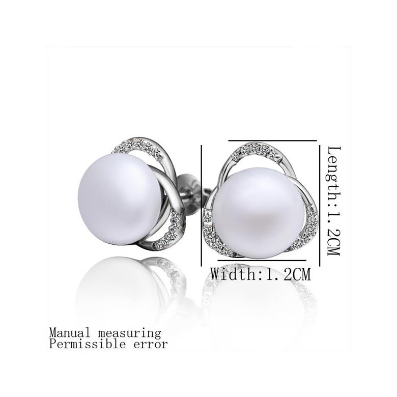 Wholesale Fashion wholesale jewelry China Platinum Pearl Stud Earring  Simpl Elegant Accessories Wedding Party Anniversary Gift  TGPE008 0