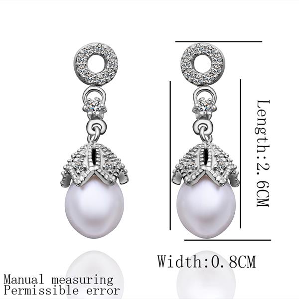 Wholesale Romantic Platinum Water Drop Pearl Stud Earring  Simpl Elegant Accessories Wedding Party Anniversary Gift Love Jewelry TGPE010 0