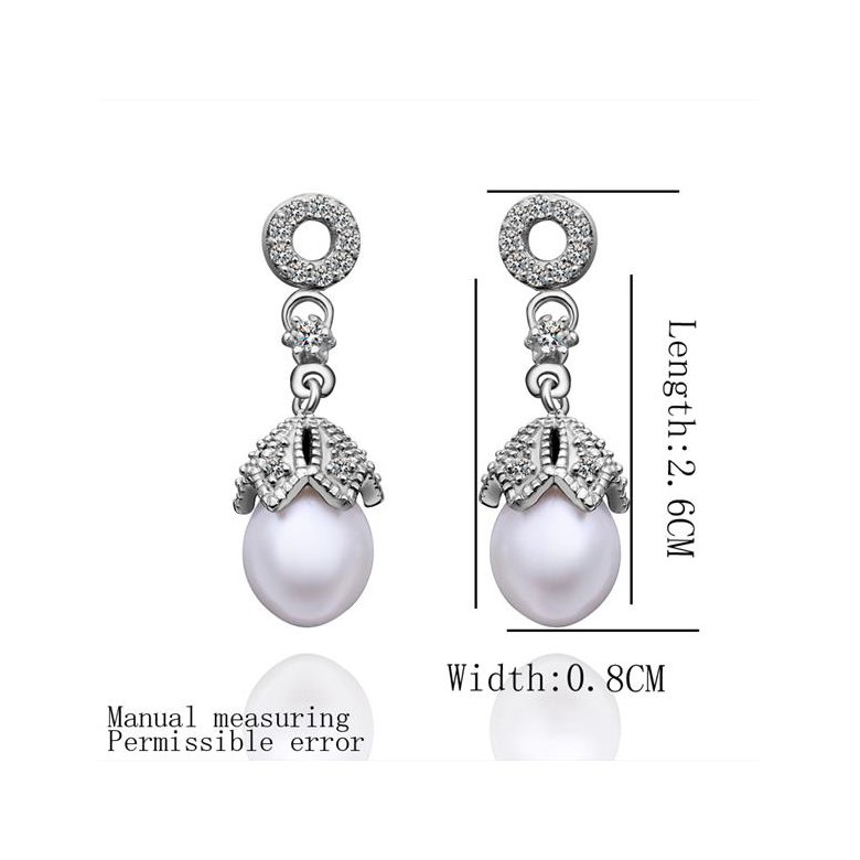 Wholesale Romantic Platinum Water Drop Pearl Stud Earring  Simpl Elegant Accessories Wedding Party Anniversary Gift Love Jewelry TGPE010 0