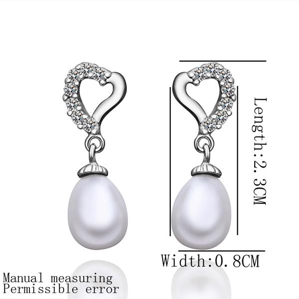 Wholesale Classic Platinum Water Drop Pearl Stud Earring  Simpl Elegant Accessories Wedding Party Anniversary Gift Love Jewelry TGPE011 0