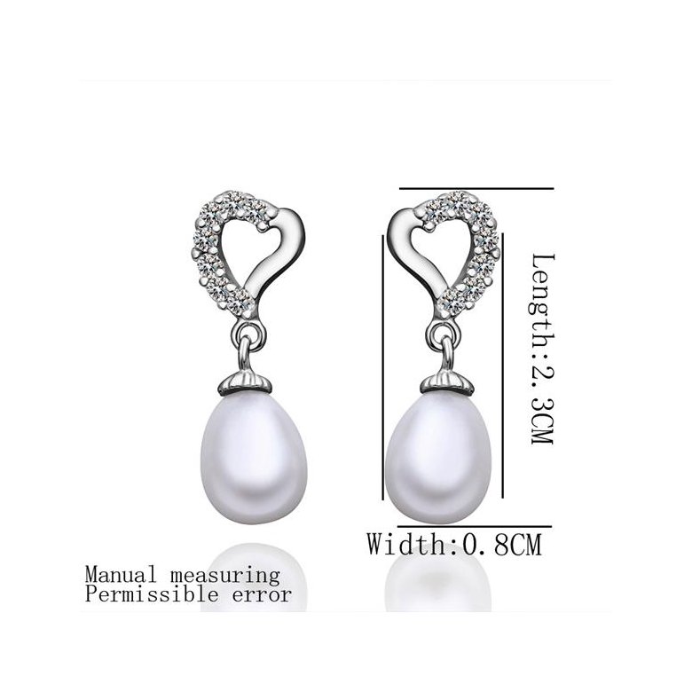 Wholesale Classic Platinum Water Drop Pearl Stud Earring  Simpl Elegant Accessories Wedding Party Anniversary Gift Love Jewelry TGPE011 0