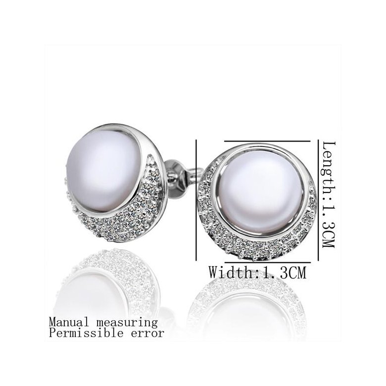 Wholesale Fashion wholesale jewelry China Platinum Pearl Stud Earring  Simpl Elegant Accessories Wedding Party Anniversary Gift  TGPE013 0
