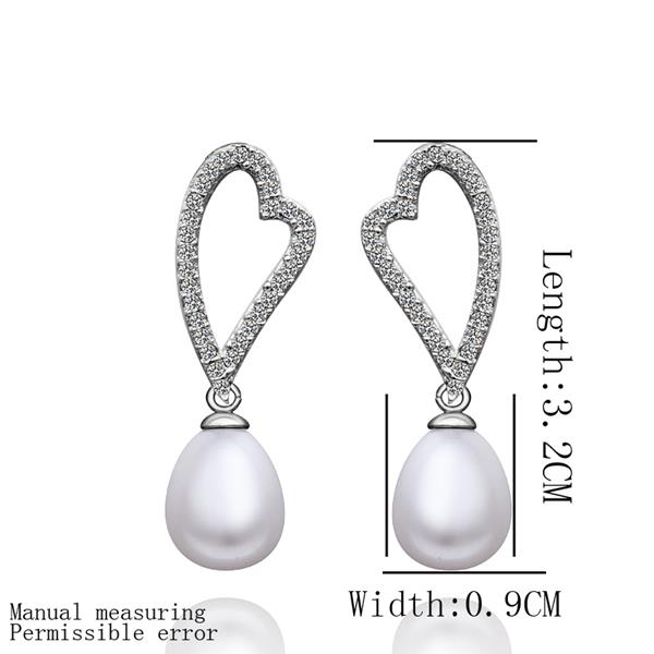Wholesale Classic Platinum Water Drop Pearl Stud Earring  Simpl Elegant Accessories Wedding Party Anniversary Gift Love Jewelry TGPE004 0