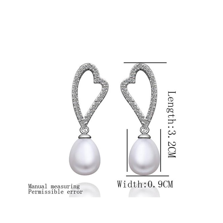 Wholesale Classic Platinum Water Drop Pearl Stud Earring  Simpl Elegant Accessories Wedding Party Anniversary Gift Love Jewelry TGPE004 0