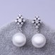 Wholesale Fashion wholesale jewelry China Platinum Pearl Stud Earring  Simpl Elegant Accessories Wedding Party Anniversary Gift  TGPE015 1 small