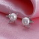 Wholesale Romantic Platinum Water Drop Pearl Stud Earring  Simpl Elegant five-pointed star Accessories Wedding Party Anniversary Gift  TGPE020 1 small