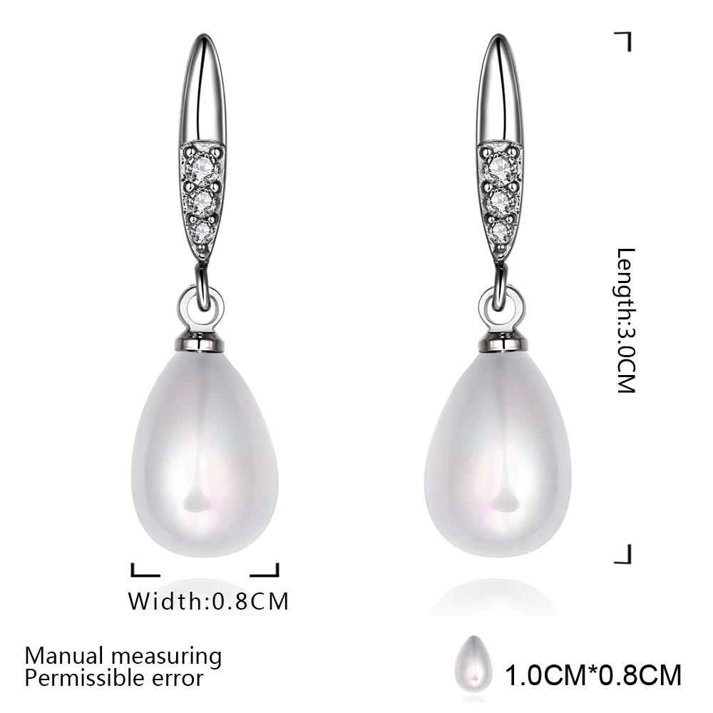 Wholesale Fashion wholesale jewelry China Platinum Pearl Stud Earring  Simpl Elegant Accessories Wedding Party Anniversary Gift  TGPE026 4
