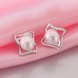 Wholesale Classic Platinum big Pearl Stud Earring  Simpl Elegant square Accessories Wedding Party Anniversary Gift Love Jewelry TGPE029 0 small