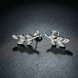 Wholesale New Arrival 925 Sterling Sliver Small olive Leaves Stud Earrings Zirconia Cute Simple Fashion For Women Lady Gift Trendy TGSLE230 2 small