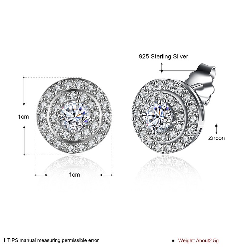 Wholesale Top Quality Classic 100% Solid 925 Sterling Silver Earrings Fashion Vintage Stud Earring for women wedding Jewelry TGSLE232 0