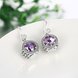 Wholesale China jewelry 925 Sterling Silver round Jewelry purple Zircon high Quality Earrings For Women Banquet Wedding gift TGSLE117 2 small