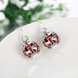 Wholesale China jewelry 925 Sterling Silver round Jewelry red high Quality Earrings For Women Banquet Wedding gift TGSLE121 2 small