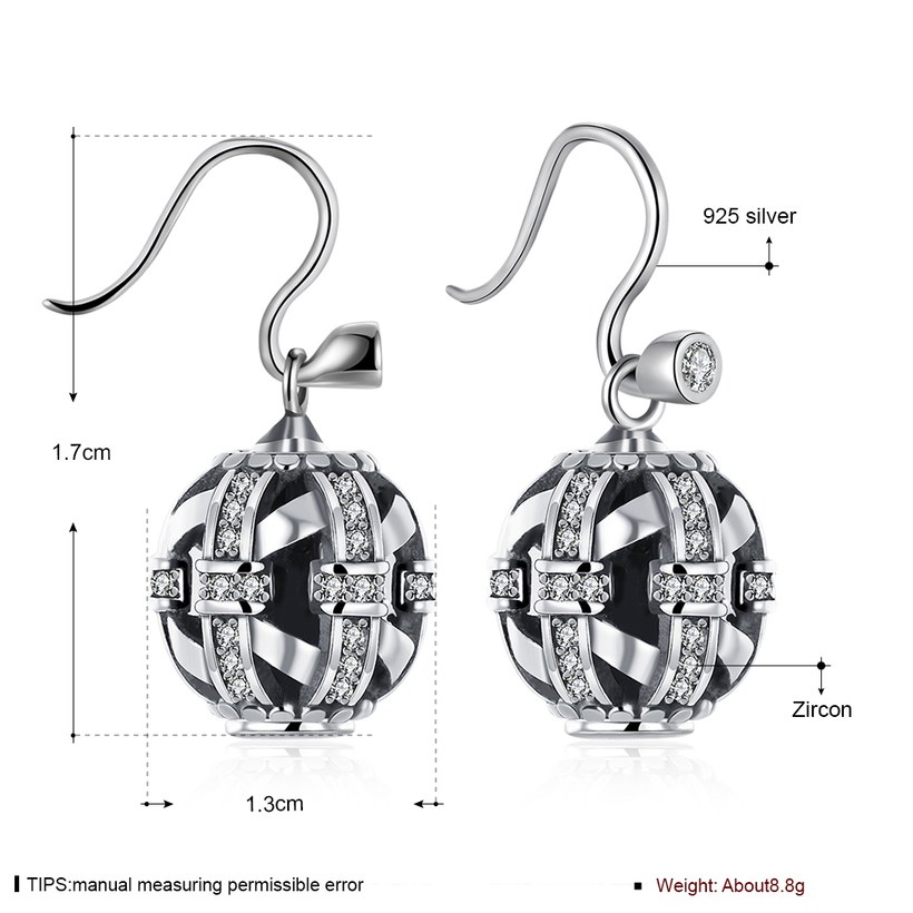 Wholesale China jewelry 925 Sterling Silver round Jewelry vintage high Quality Earrings For Women Banquet Wedding gift TGSLE123 0