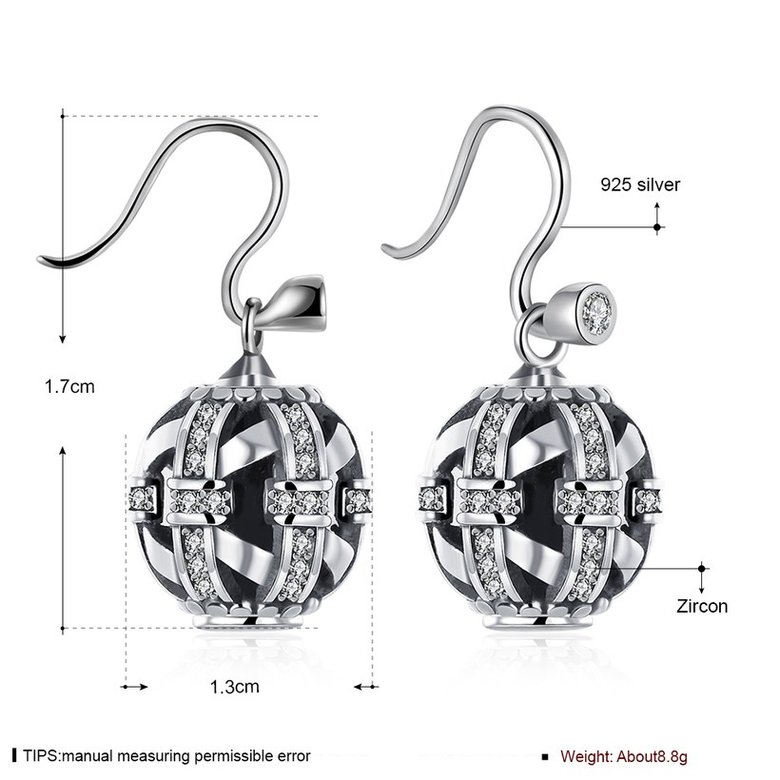 Wholesale China jewelry 925 Sterling Silver round Jewelry vintage high Quality Earrings For Women Banquet Wedding gift TGSLE123 0