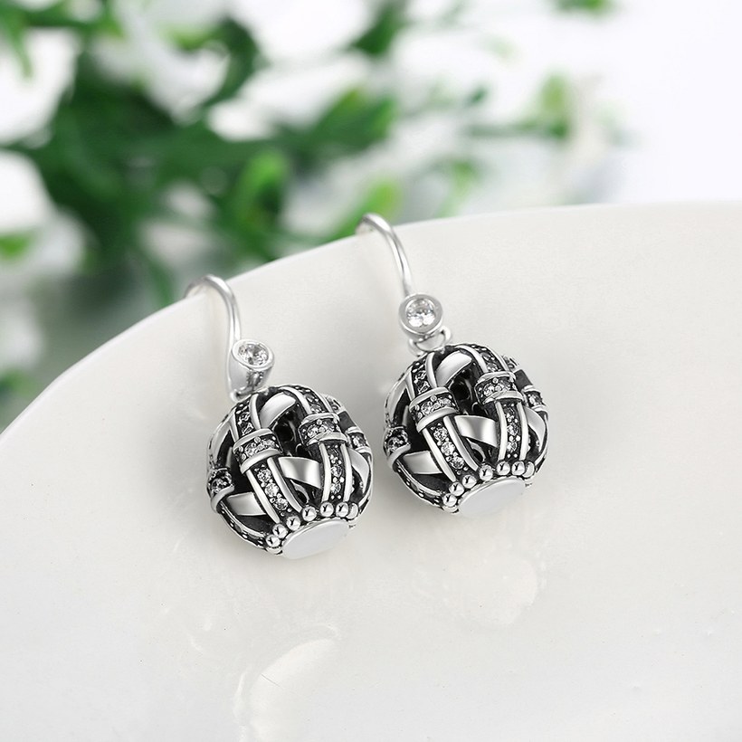 Wholesale China jewelry 925 Sterling Silver round Jewelry vintage high Quality Earrings For Women Banquet Wedding gift TGSLE123 2