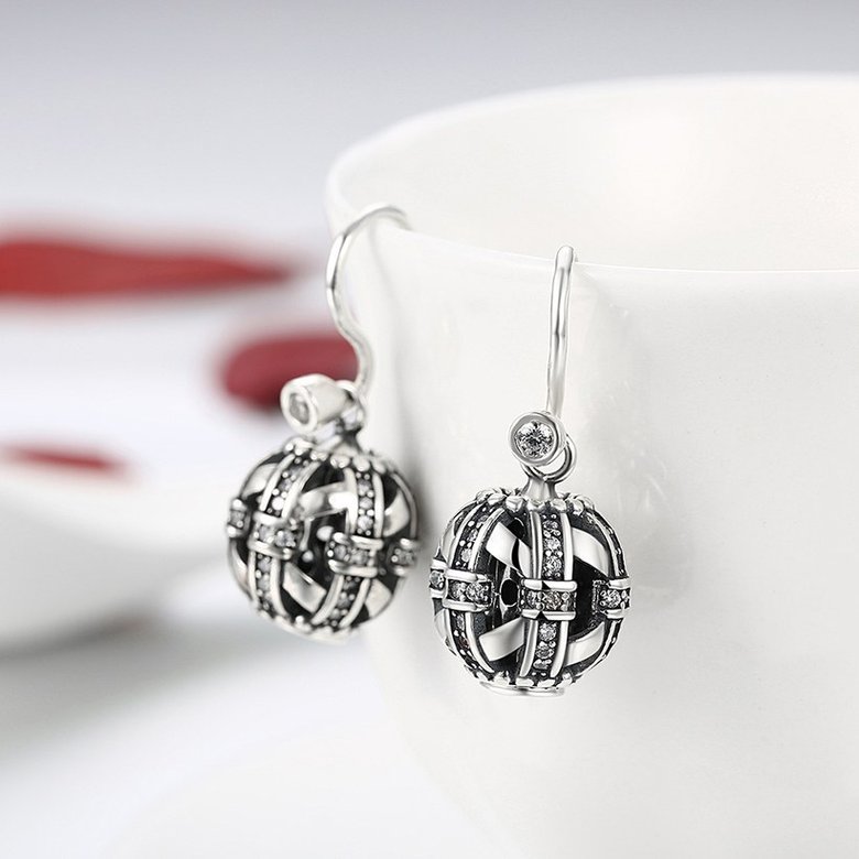 Wholesale China jewelry 925 Sterling Silver round Jewelry vintage high Quality Earrings For Women Banquet Wedding gift TGSLE123 3