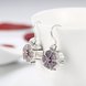 Wholesale China jewelry 925 Sterling Silver clover dangle earring purple flower Zircon Earrings For Women Banquet fine gift TGSLE131 3 small