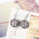 Wholesale China jewelry 925 Sterling Silver round dangle earring purple flower Zircon Earrings For Women Banquet fine gift TGSLE134 1 small
