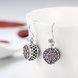 Wholesale China jewelry 925 Sterling Silver round dangle earring purple flower Zircon Earrings For Women Banquet fine gift TGSLE134 3 small