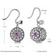 Wholesale jewelry China 925 Sterling Silver round dangle earring purple flower Zircon Earrings For Women Banquet fine gift TGSLE138 0 small