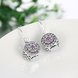 Wholesale jewelry China 925 Sterling Silver round dangle earring purple flower Zircon Earrings For Women Banquet fine gift TGSLE138 2 small