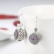 Wholesale jewelry China 925 Sterling Silver round dangle earring purple flower Zircon Earrings For Women Banquet fine gift TGSLE138 3 small
