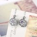 Wholesale China jewelry 925 Sterling Silver round dangle earring high quality flower Zircon Earrings For Women Banquet fine gift TGSLE139 1 small