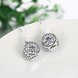 Wholesale China jewelry 925 Sterling Silver round dangle earring high quality flower Zircon Earrings For Women Banquet fine gift TGSLE139 2 small