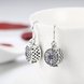 Wholesale China jewelry 925 Sterling Silver round dangle earring high quality flower Zircon Earrings For Women Banquet fine gift TGSLE139 3 small