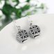 Wholesale Fashion 925 Sterling Silver round dangle earring delicate heart flower Zircon Earrings For Women Banquet fine gift TGSLE140 2 small