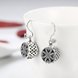 Wholesale Fashion 925 Sterling Silver round dangle earring delicate heart flower Zircon Earrings For Women Banquet fine gift TGSLE140 3 small