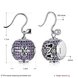 Wholesale Popular 925 Sterling Silver round ball dangle earring purple hollow out zircon Earrings For Women Banquet fine gift TGSLE145 0 small