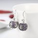 Wholesale Popular 925 Sterling Silver round ball dangle earring purple hollow out zircon Earrings For Women Banquet fine gift TGSLE145 3 small