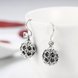 Wholesale Popular 925 Sterling Silver round ball dangle earring hollow out zircon Earrings For Women Banquet fine gift TGSLE146 3 small