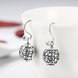 Wholesale Popular 925 Sterling Silver round ball dangle earring hollow out zircon Earrings For Women Banquet fine gift TGSLE148 3 small