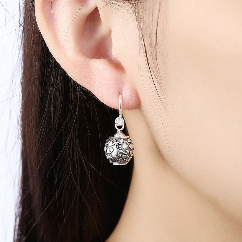 Wholesale Popular 925 Sterling Silver round ball dangle earring hollow out zircon Earrings For Women Banquet fine gift TGSLE148 4